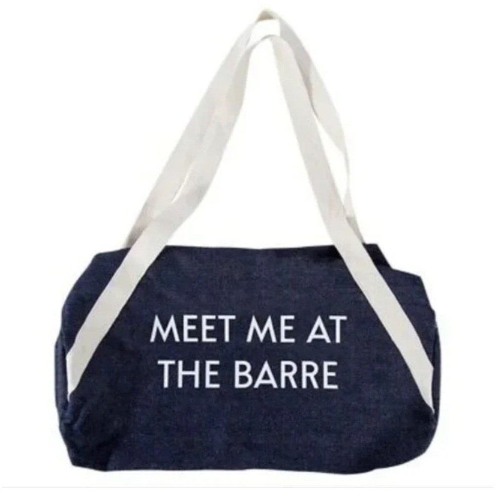 PRIVATE PARTY Blue and White Gym/ Duffel Bag with Rope Handles